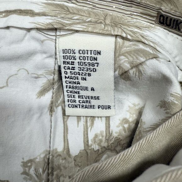 Quicksilver Edition Shorts Men’s 42 Beige Cotton Key West Flat Front 504228 - Picture 5 of 9